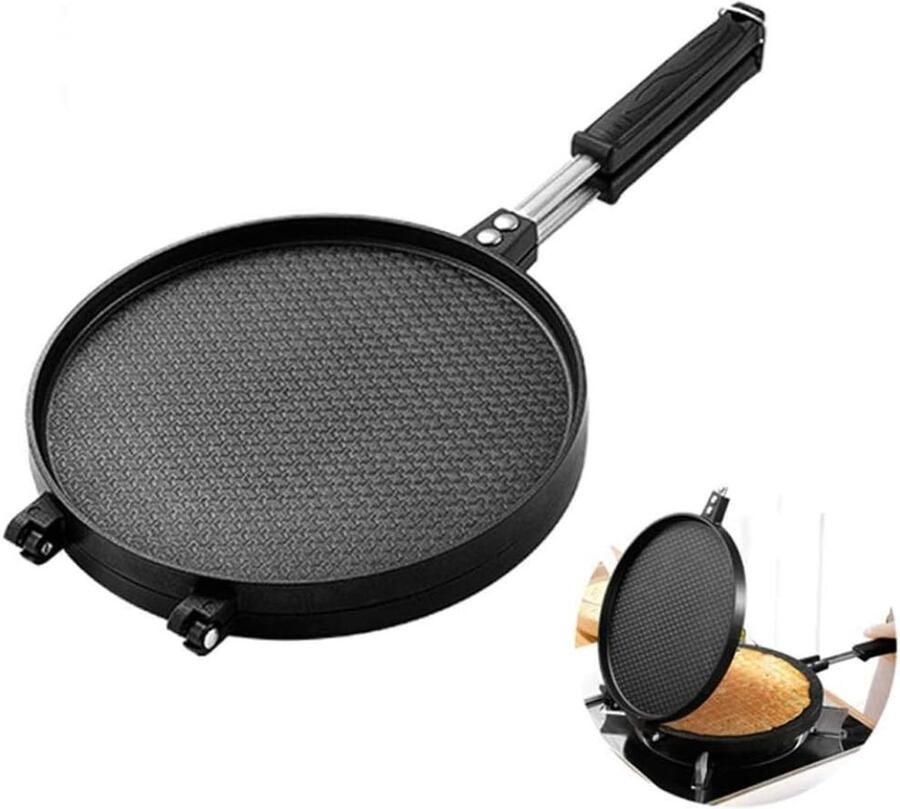 Wafelijzer Pannenkoek Pan Lekkere Wafels Maken Anti-aanbaklaag 17.8 cm Rood