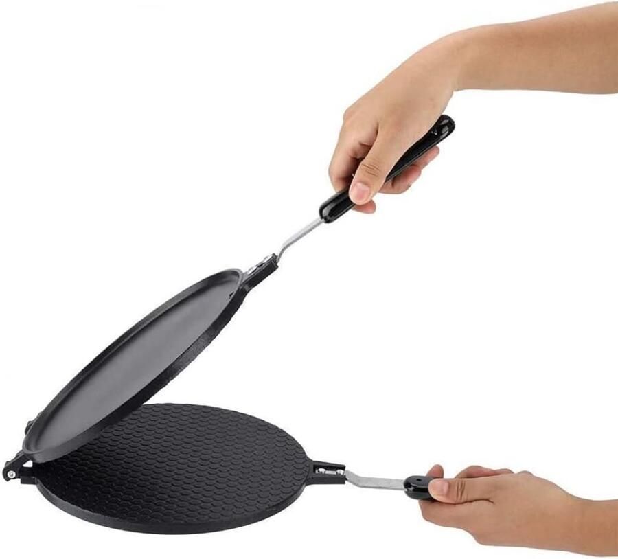 Wafelijzer Pannenkoekenmaker Kegelvorm Desserts Maken Dubbelzijdig 38.5 cm Lengte Zwart