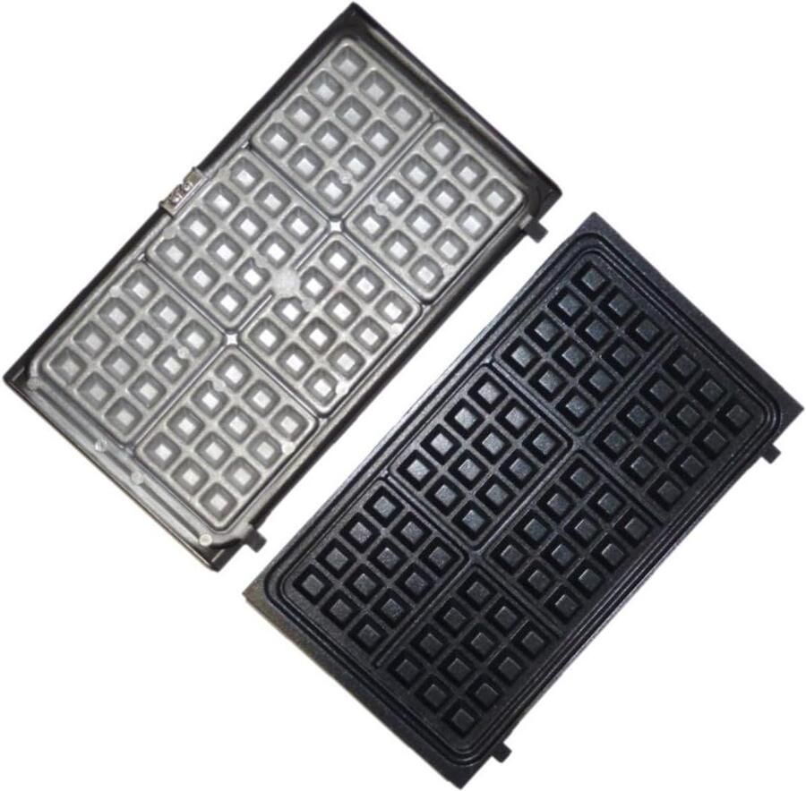 Wafelijzer Platen Croque Monsieur Lekkere Wafels Non-Stick Coating 2 Stuks Zwart