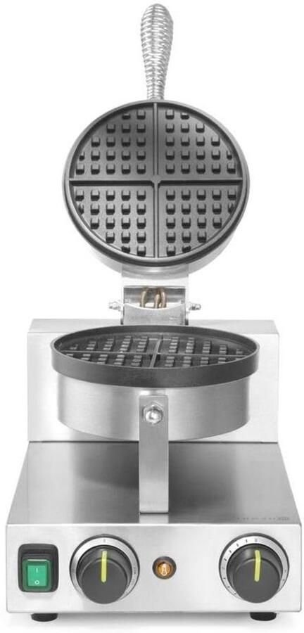 Wafelijzer Rond Belgische Wafels Snelle Wafels Maken Antiaanbaklaag 250x380 mm Zilver