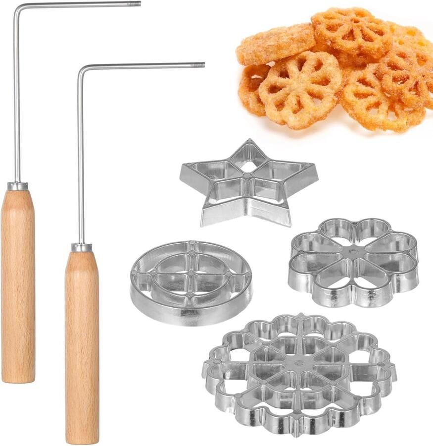 Wafelijzer Set Bakvormen Kit Creatief Bakken Verwisselbare Mallen 4 Verschillende Vormen Zilver