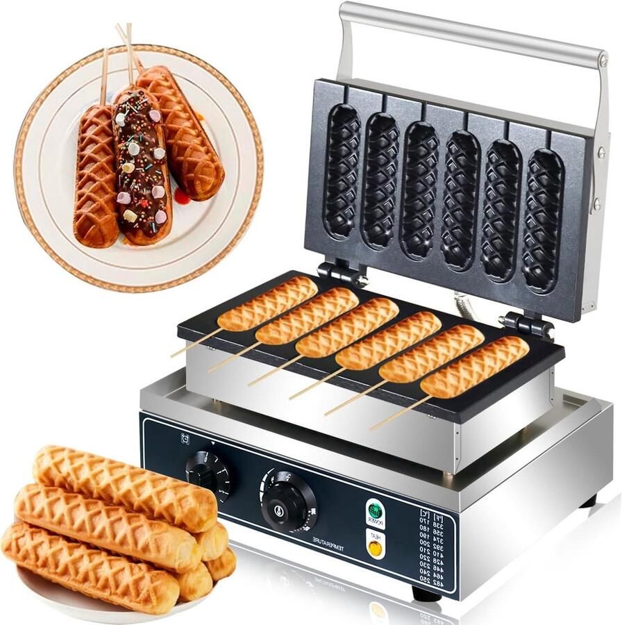 Wafelijzer Snack Maker Lekkere Snacks Maken Snelle Bereiding 1600 Watt Roestvrij Staal