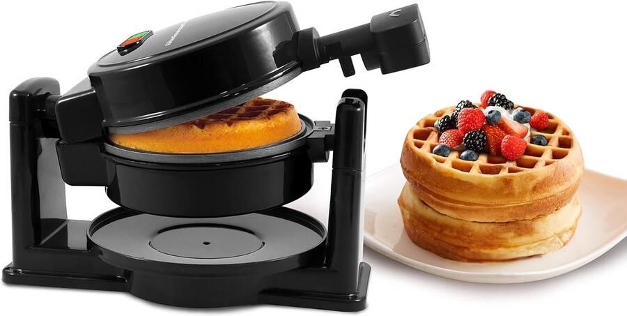 Wafelijzer Snackmaker Lekkere Snacks Maken Draaibaar Ontwerp 32 cm Dik Zwart