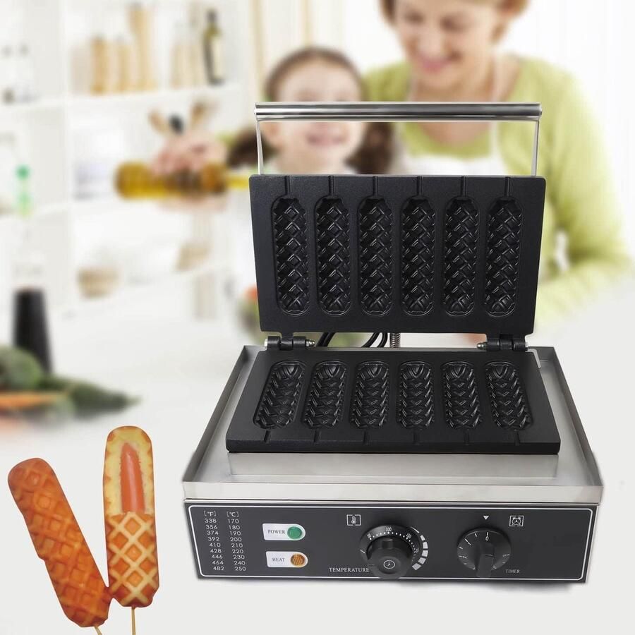 Wafelijzer Standaard Wafelmaker Standaard Wafels Bakken Non-stick Coating 6 Wafels Rood