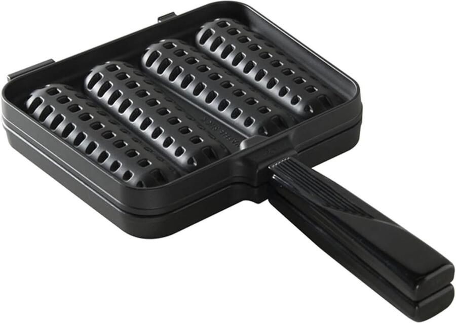 Wafelijzer Stokjes Apparaat Bakken Ontbijt Maken Vinger Vorm 34.5 cm Zwart