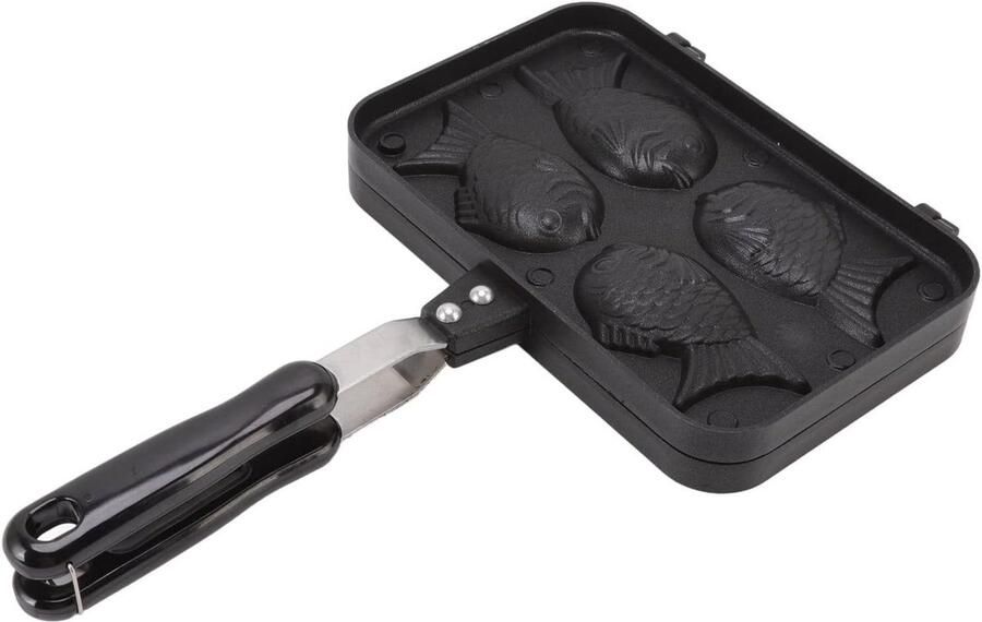 Wafelijzer Taiyaki vorm Desserts maken Dubbele anti-aanbaklaag 22.5 x 36.5 cm Zwart