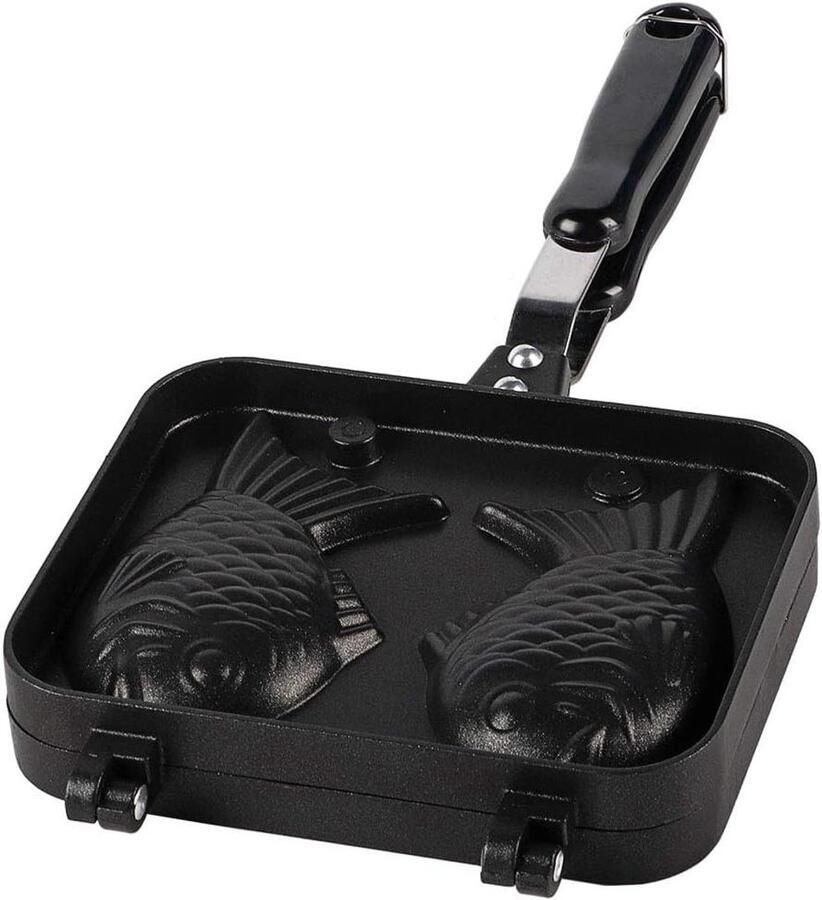 Wafelijzer Dubbele Pan Wafelmaker Bakvorm Zelf Wafels Maken Visvorm Ontwerp 38D x 19W x 4H cm