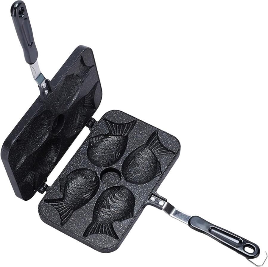 Wafelijzer Visvorm Bakvorm Taaiyaki Thuis Bakken Antiaanbaklaag 375 x 24 cm