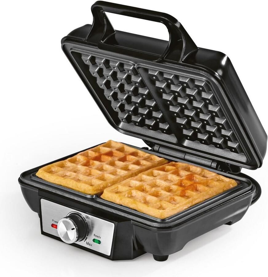 Wafelijzer 1000W voor Belgische Wafels met Antiaanbaklaag en Gelijkmatige Warmteverdeling