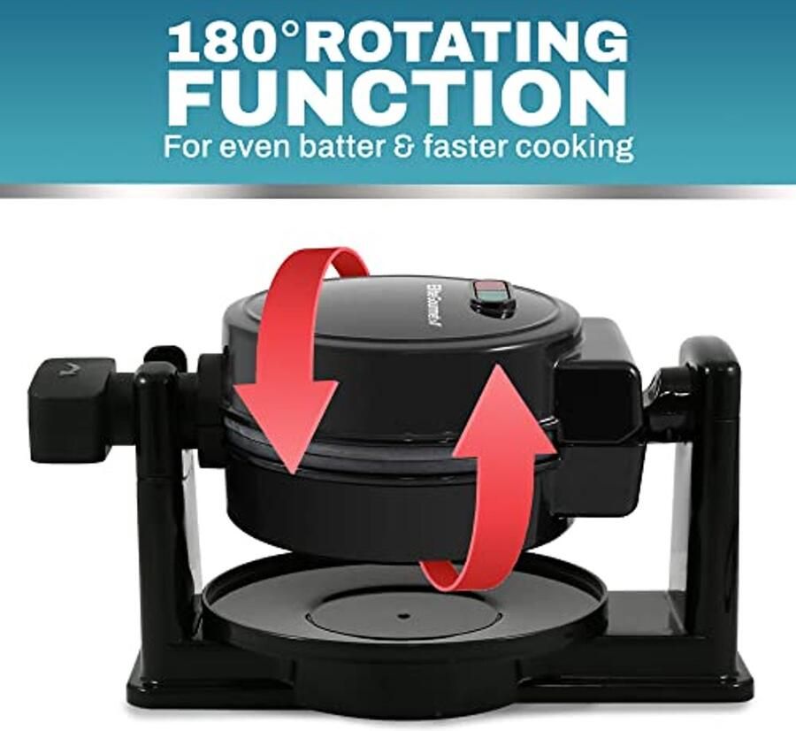 Wafelijzer voor Belgische Wafels Antiaanbaklaag Draaibaar 3 2 cm Dikke Wafels Ideaal voor Rösti Keto Snacks en Sandwiches