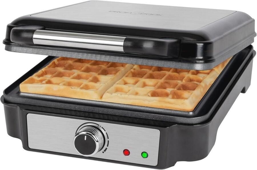 Wafelijzer voor Belgische Wafels met 4 Bakoppervlakken Roestvrij Staal 1200 Watt