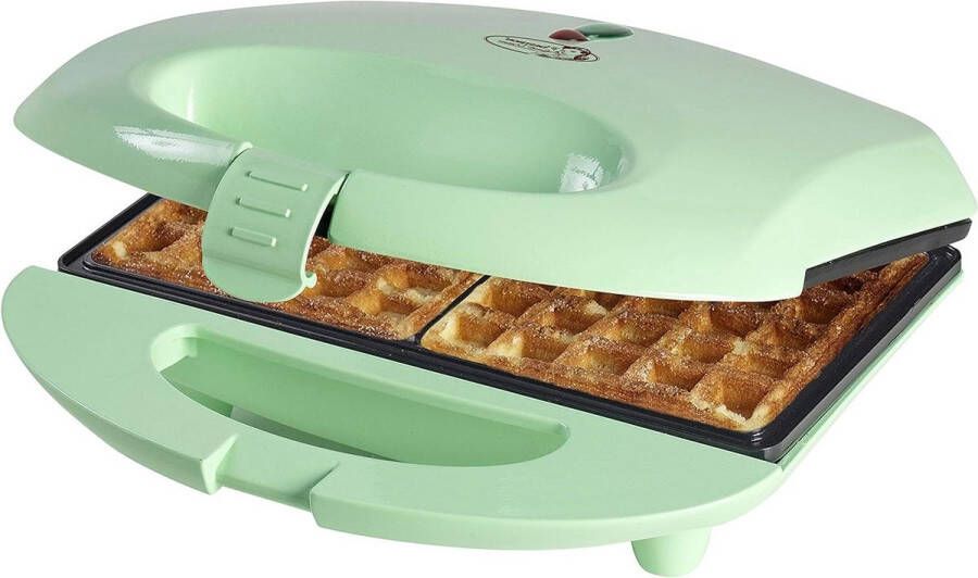 Wafelijzer voor Brusselse wafels Antiaanbaklaag 700W Mintgroen wafelijzer met verwisselbare platen