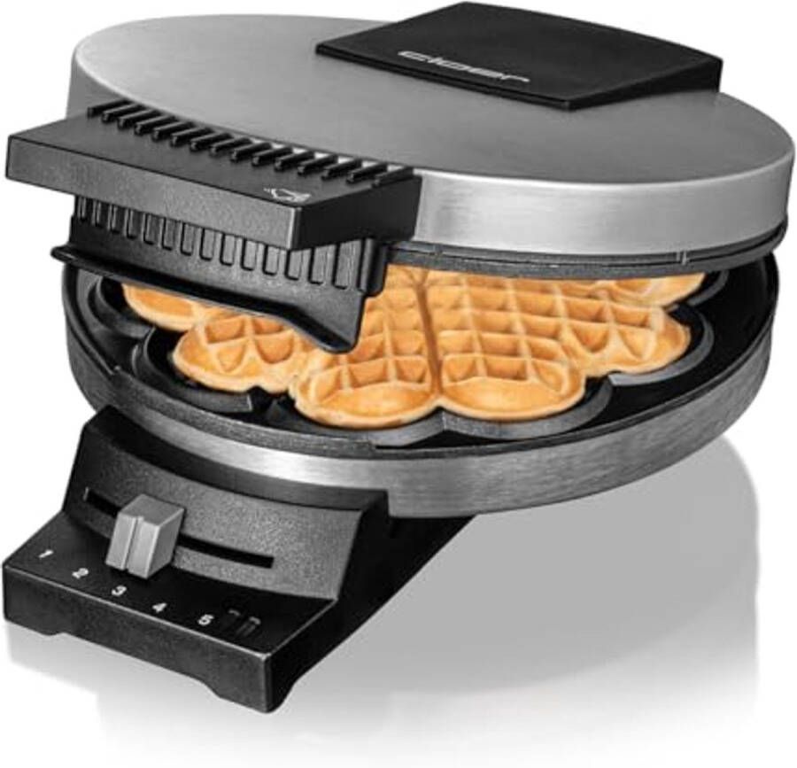 Wafelijzer voor Hartwafels met Dubbele Anti-aanbaklaag en 930W Vermogen 16cm