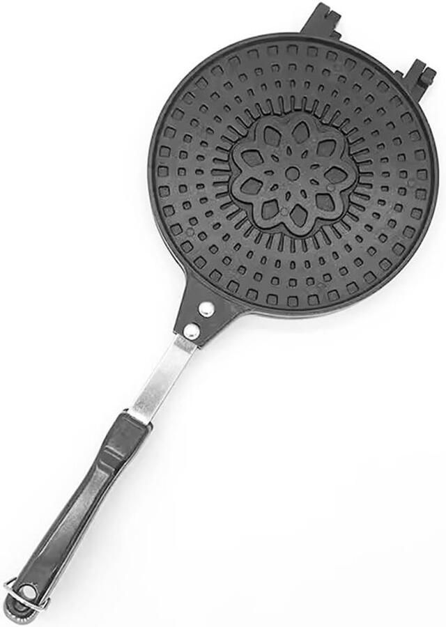 Wafelijzer voor ijshoorntjes en eierrollen met antiaanbaklaag en bloemmotief ideaal voor feestjes en desserts