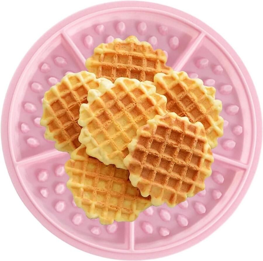 Wafelijzer Vorm Bakvorm Siliconen Zelf Wafels Maken Anti-aanbaklaag 17.5 x 17.5 cm Roze - Foto 1
