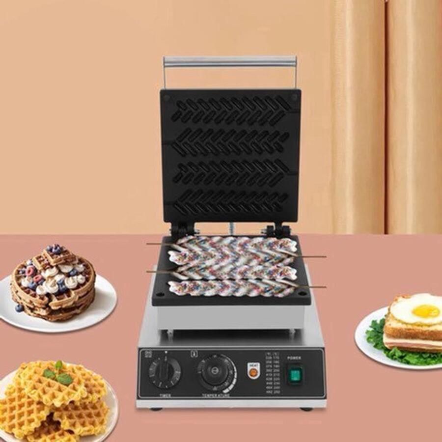 Wafelijzer – Wafel Maker – Wafelijzer Tarwestengel – Wafel Bakker – Wafelijzer 4 Wafels – Gietaluminium – Non-Stick Coating