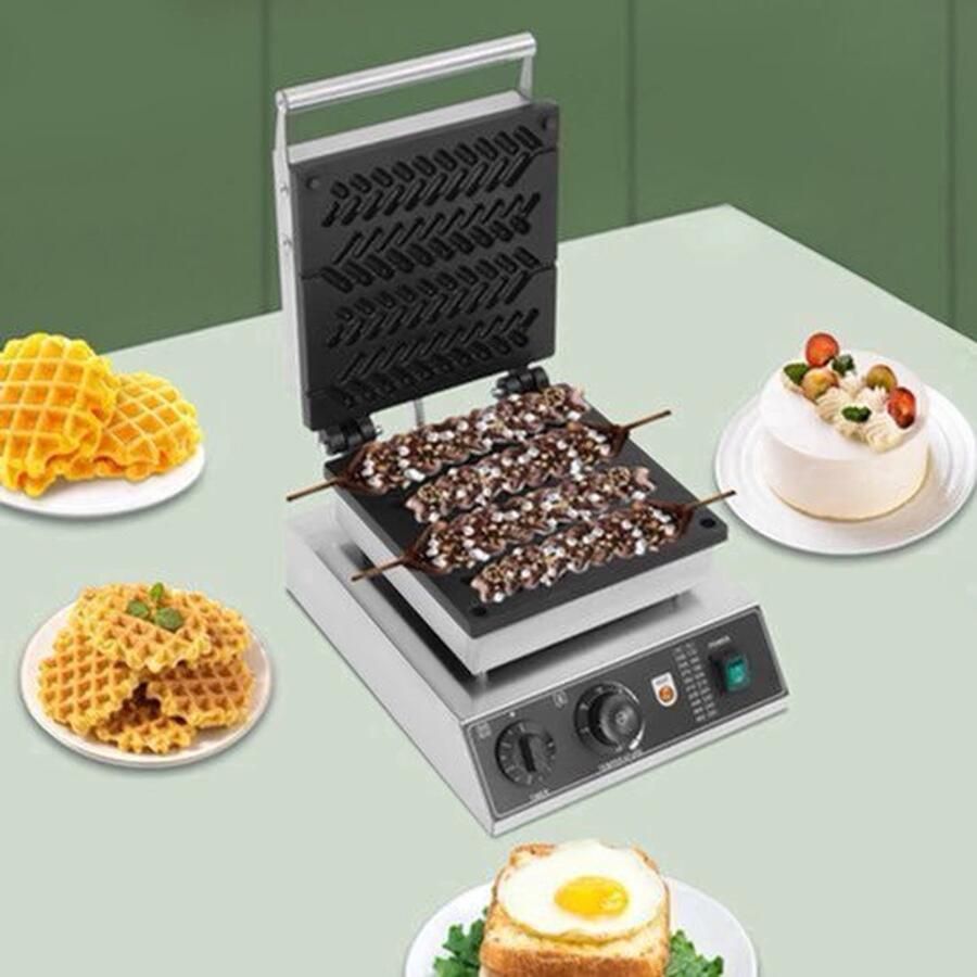Wafelijzer – Wafel Maker – Wafelijzer Tarwestengel – Wafel Bakker – Wafelijzer 4 Wafels – Gietaluminium – Non-Stick Coating