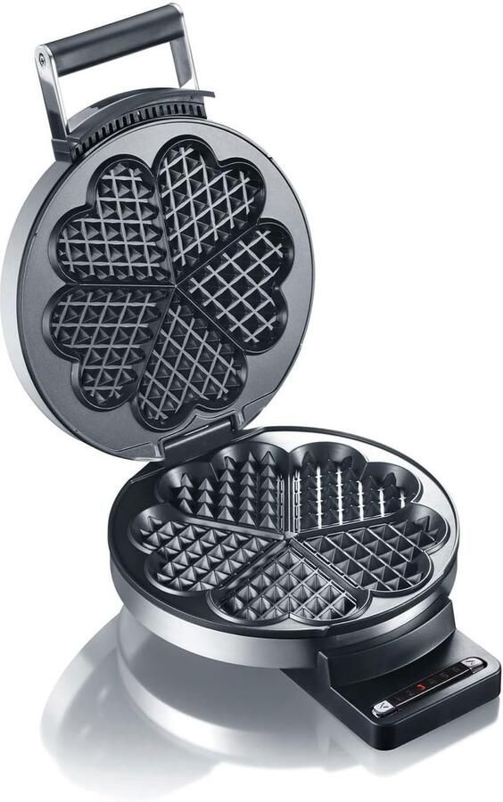 Wafelijzer Wafelbakker Goudbruine Wafels Bakken Cool Touch Behuizing 20 cm Kookoppervlak Roestvrij Staal Mat