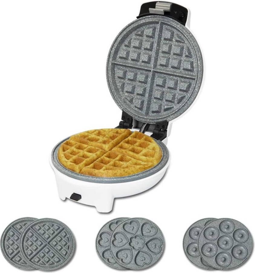 Wafelijzer Wafelmachine 3-In-1 Antiaanbaklaag 700W Grijs