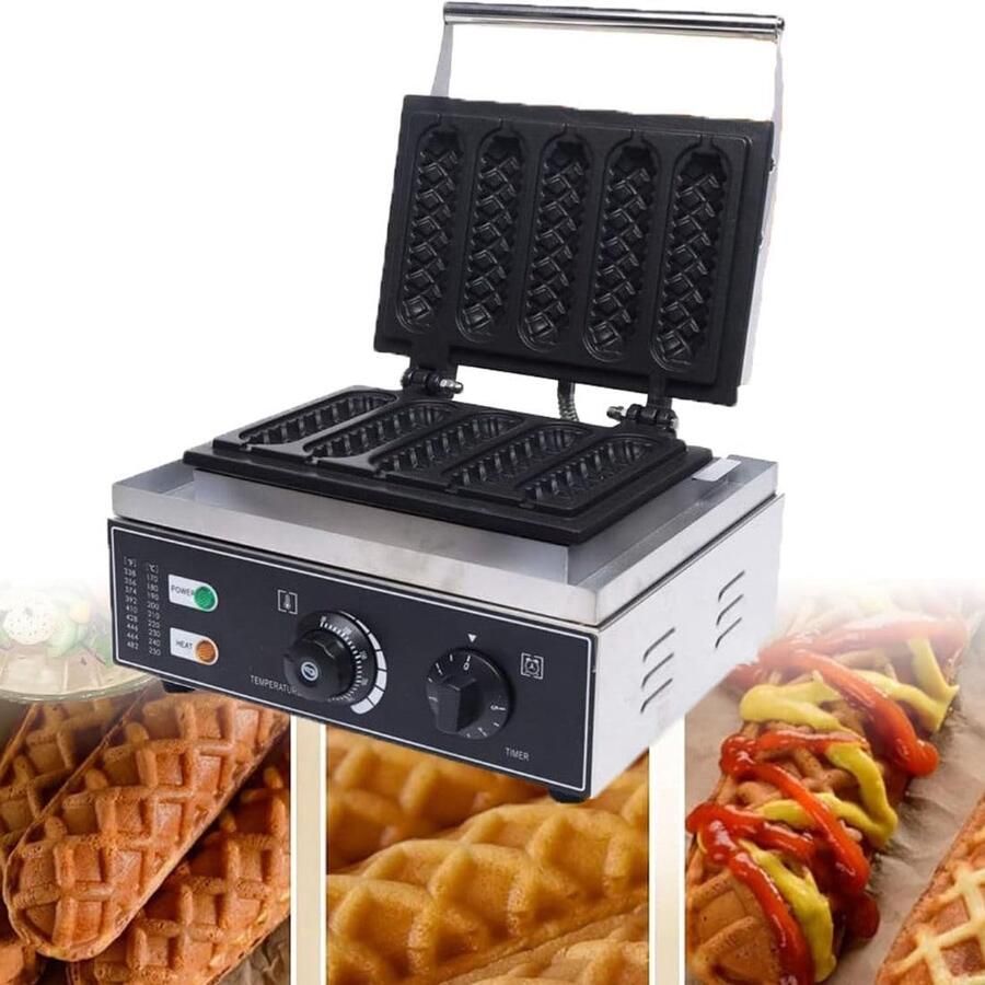 Wafelijzer Wafelmachine Professioneel Bakken 180° Roterende Bakplaat 8 kg Zilver