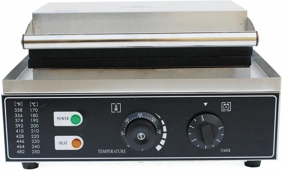 Wafelijzer Wafelmachine Snacks Maken Non-stick Coating 38.5 x 27.5 x 21.5 cm Zilver