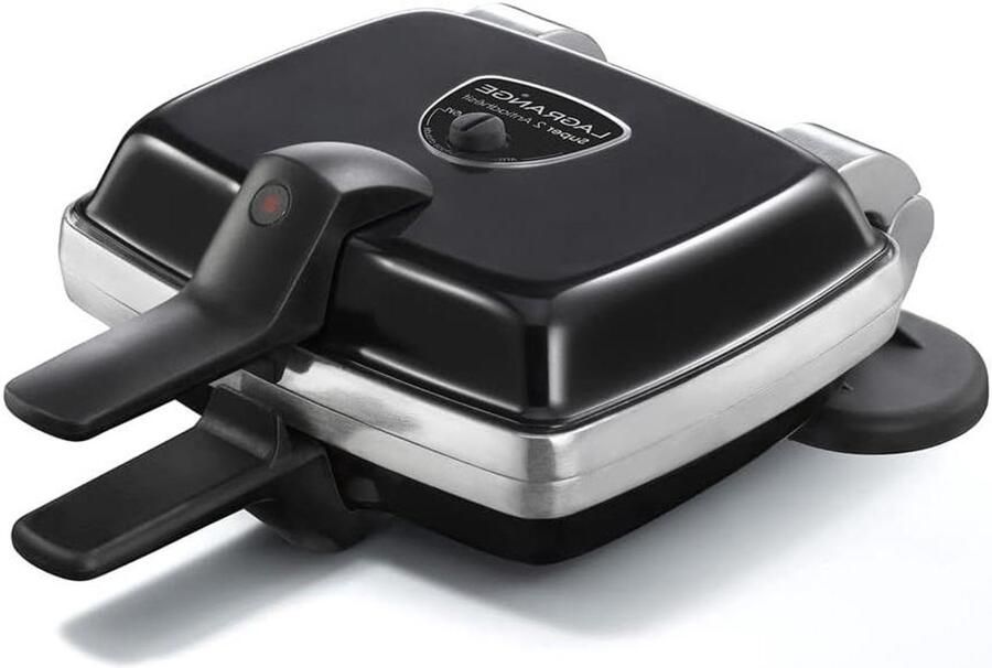 Wafelijzer Wafelmaker Apparaat Lekkere Wafels Bakken Dubbelzijdig Bakken 40 x 27 x 19 cm Zwart