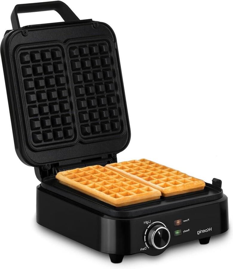 Wafelijzer Wafelmaker Apparaat Wafels Bakken Instelbare Temperatuur 2 Wafels Tegelijk Zwart
