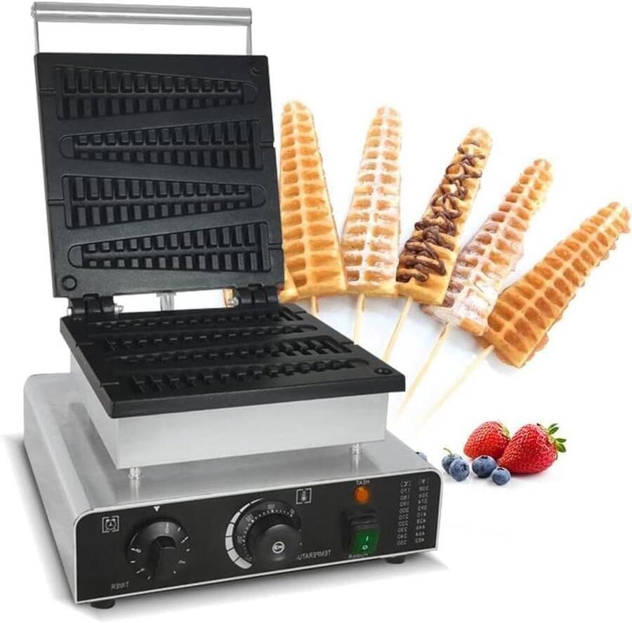 Wafelijzer Wafelmaker Bakmachine Wafels Maken Antikleef Gecoat 4 stuks Zilver