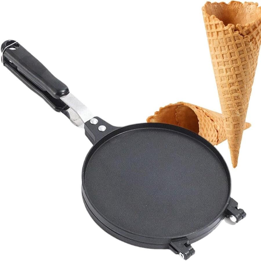 Wafelijzer Wafelmaker Bakvorm Desserts Maken Antiaanbaklaag 40 x 4 cm Zwart