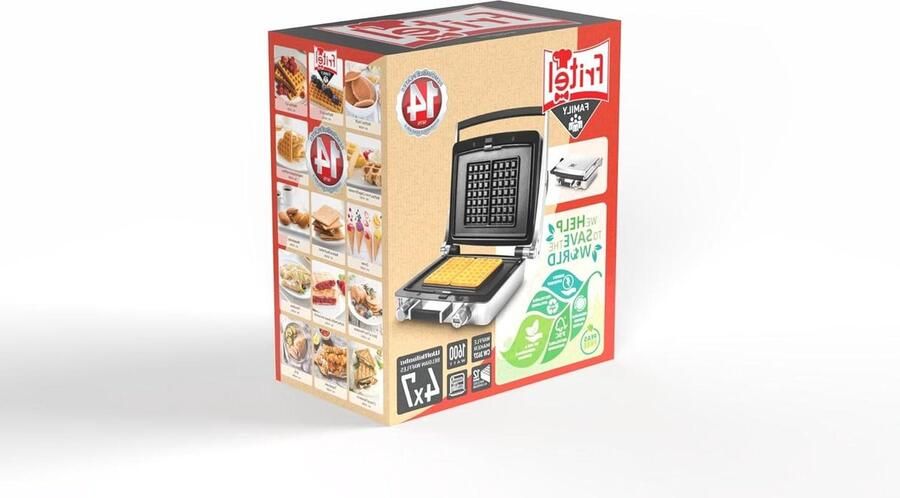 Wafelijzer Wafelmaker Belgische Wafels Bakken 14 Verwisselbare Platen 4x7 Wafel Zilvergrijs
