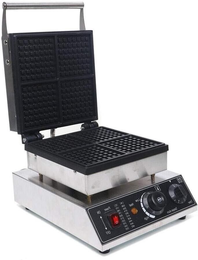 Wafelijzer Wafelmaker Donutmaker Ontbijt Maken 6 Stijlen Keuze 2000 Watt Zilver