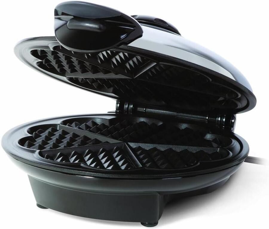 Wafelijzer Wafelmaker Hartvorm Ontbijt Maken Antiaanbaklaag PFOA-vrij 20.3 cm Zilverkleurig