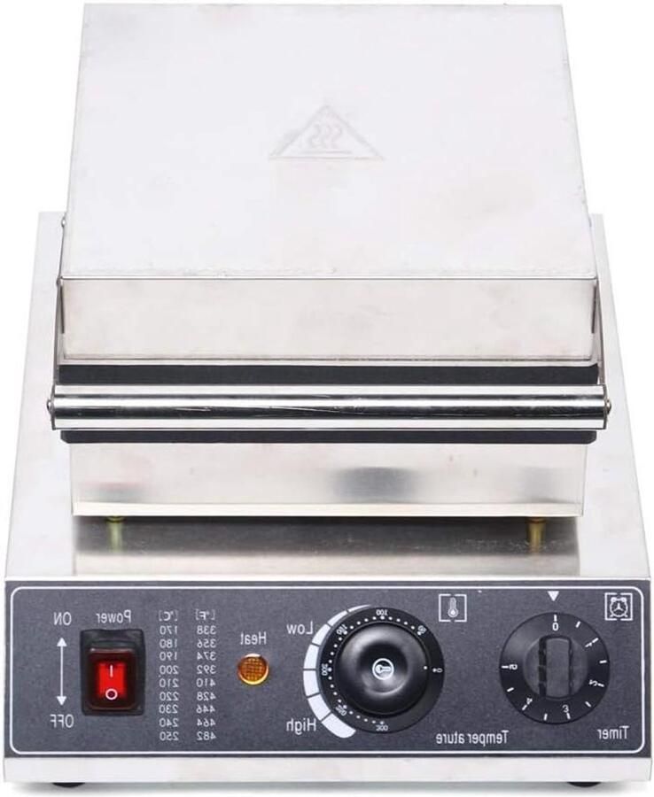 Wafelijzer Wafelmaker Lekkere Wafels Bakken 180 Graden Draaibaar 1500 Watt Zilver