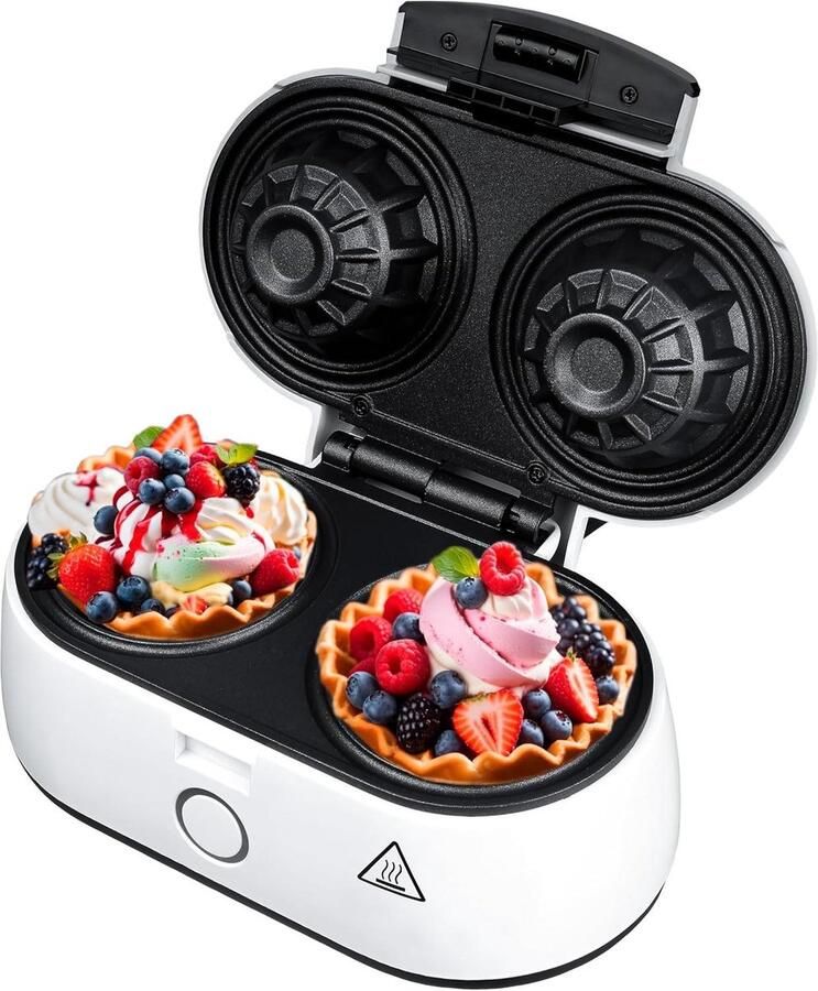 Wafelijzer Wafelmaker Lekkere Wafels Bakken Thermostaatregeling 4 Wafels Zwart