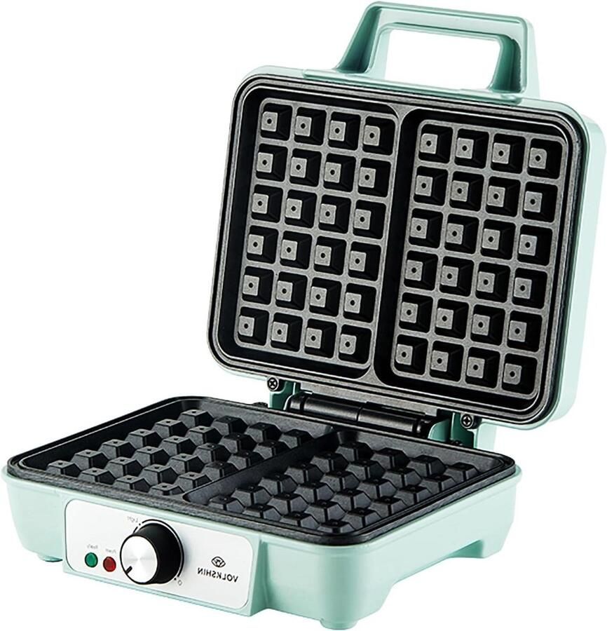 Wafelijzer Wafelmaker Lekkere Wafels Maken Antiaanbaklaag 22 x 12.2 x 27 cm Lichtgroen