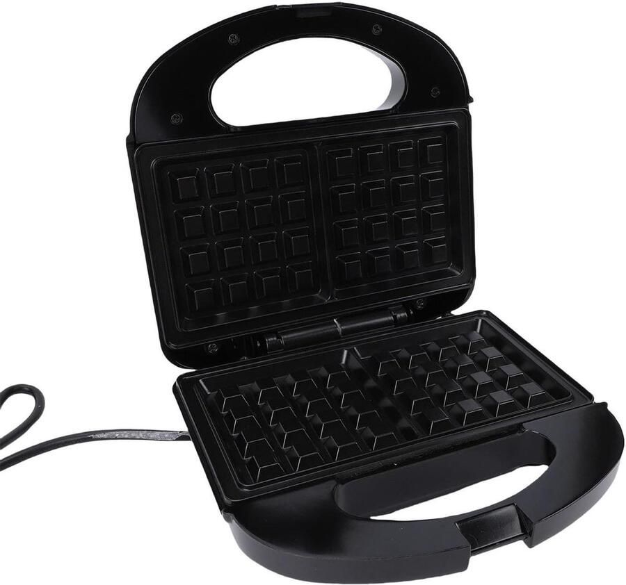 Wafelijzer Wafelmaker Ontbijt Maken Dubbele Wafelplaten 23cm Zwart