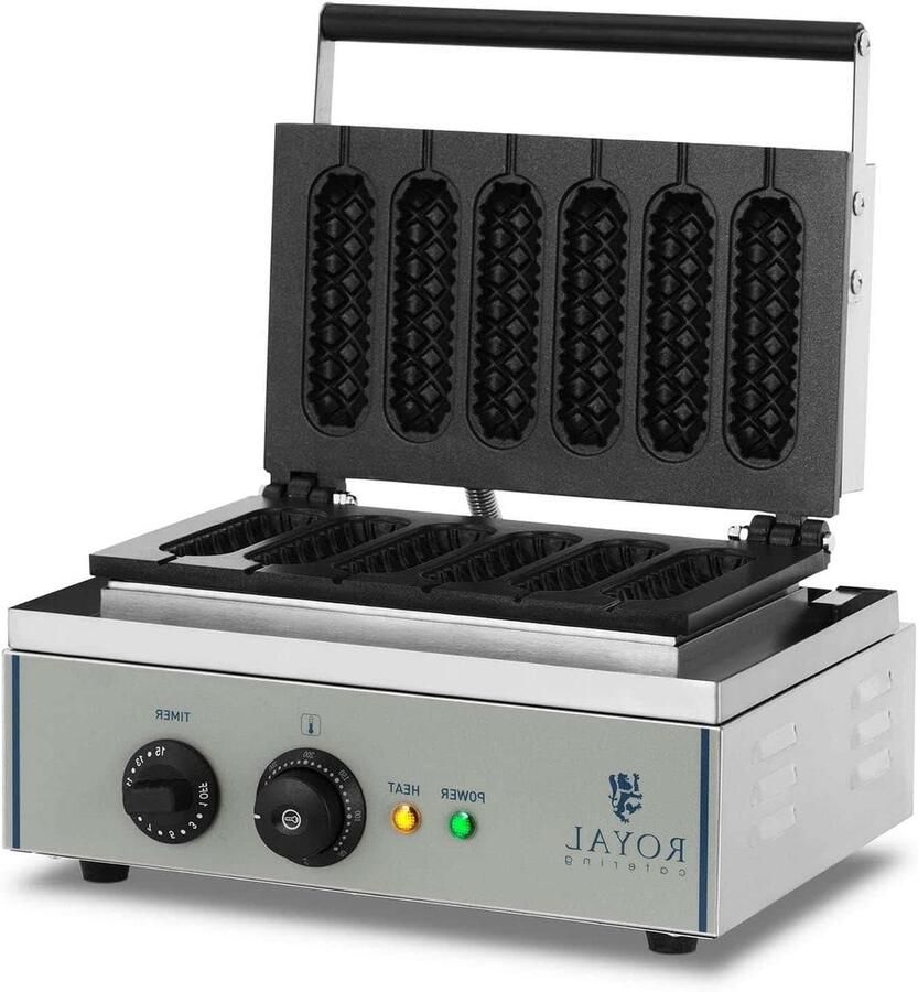 Wafelijzer Wafelmaker steel Lekkere wafels maken 6 wafels per keer 1500 Watt Zilver