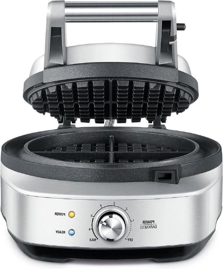 Wafelijzer Wafelmaker Wafelapparaat Lekkere Wafels Bakken Anti-aanbaklaag 28 x 19 x 34 cm Geborsteld Roestvrij Staal