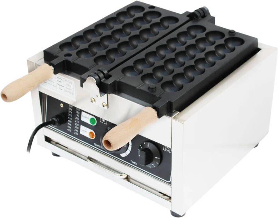 Wafelijzer Wafelmaker Waffle iron Waffle Machine Regelbare Thermostaat 1500W Professionele Wafelbal Maker Non-Stick & Commercieel Gebruik Zilver