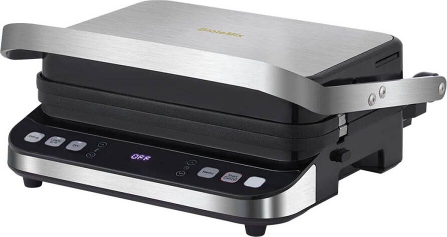 Wafelijzer Wafelmaker Waffle iron Waffle Machine Regelbare Thermostaat 2000W 6-in-1 Elektrische Contactgrill Grill Griddle & Panini Pers Zilver