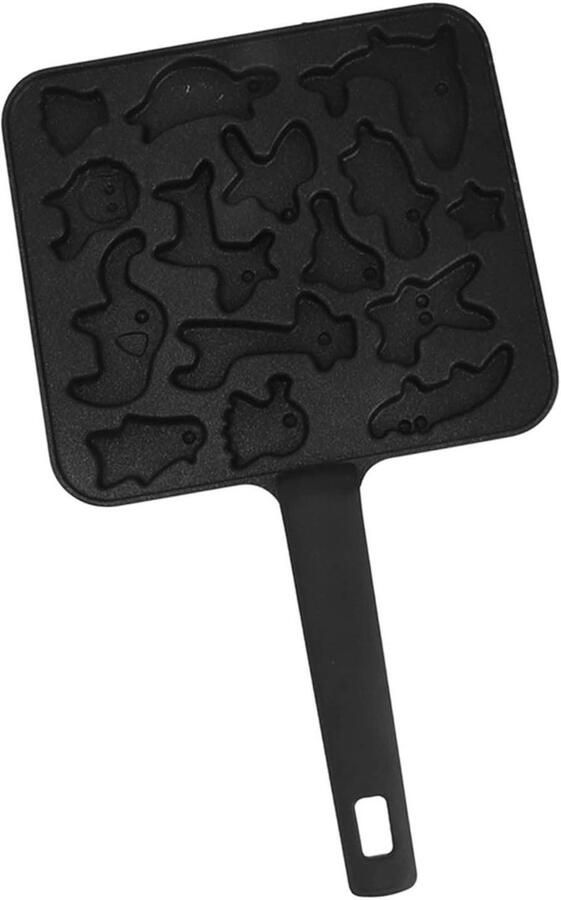 Wafelijzer Wafelpan Bakvorm Keuken Ontbijt Maken Gelijkmatige Verwarming 21 cm Diameter Zwart