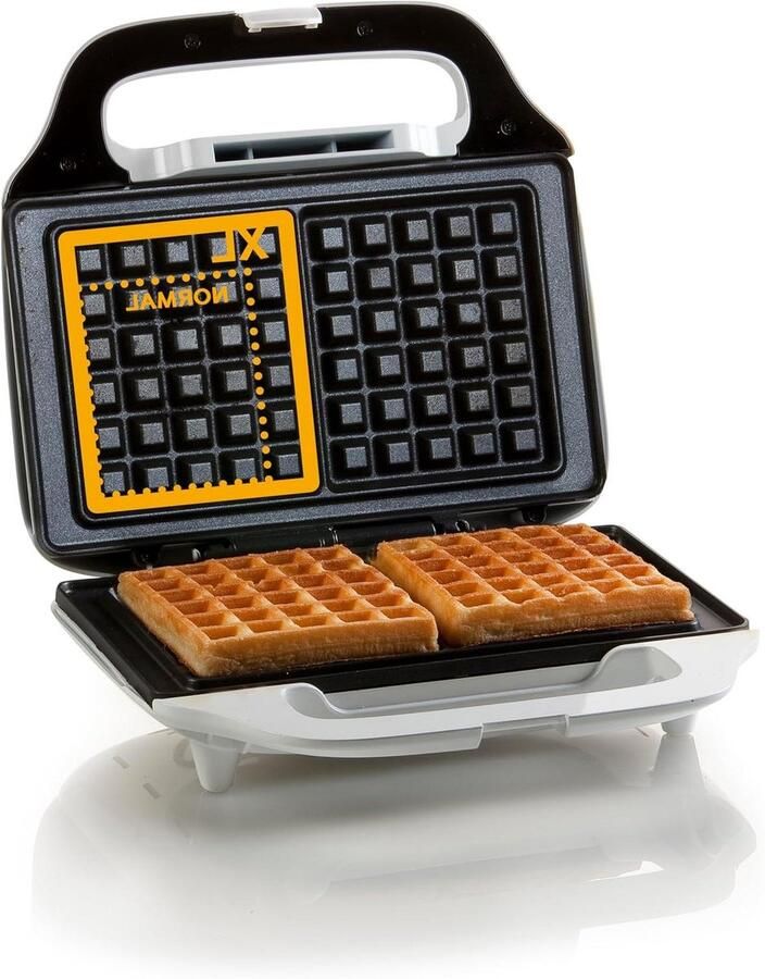 Wafelijzer XL Grote wafelmaker Lekkere wafels bakken Extra grote bakplaten 23 x 13.5 cm Wit