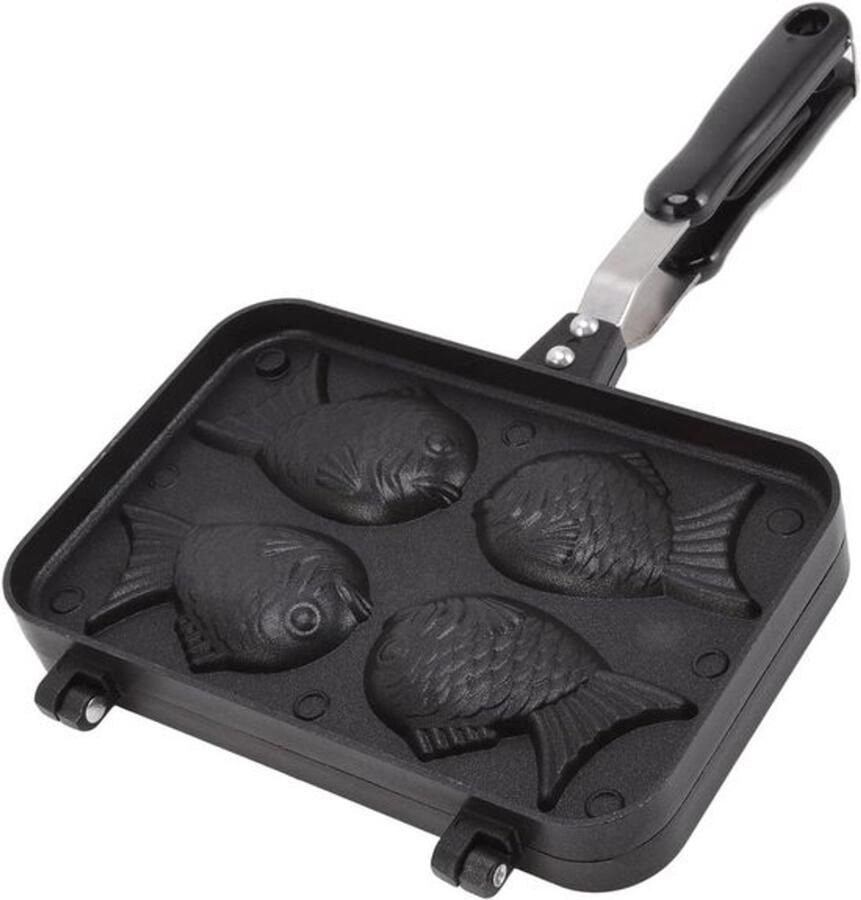 Wafelijzerpan Bakplaat in visvorm Desserts bereiden Antiaanbaklaag 22.5 x 36.5 cm Zwart