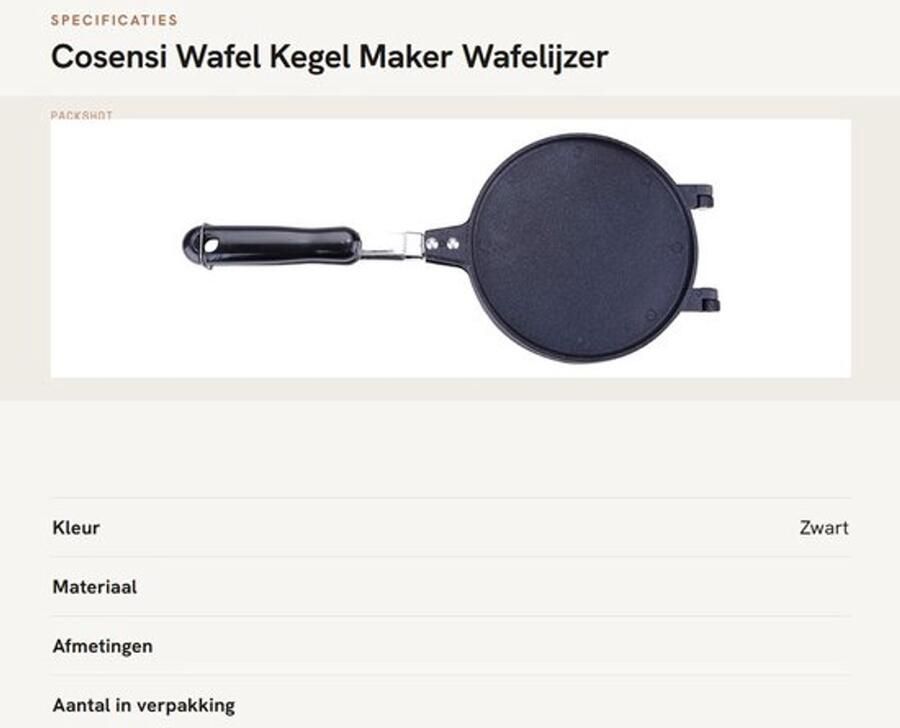 Wafelkegelmaker met Antiaanbaklaag Dubbelzijdige Pan Gemaakt van Gegoten Aluminiumlegering Hittebestendige Handgrepen Duurzaam en Milieuvriendelijk Wafelijzer - Foto 2