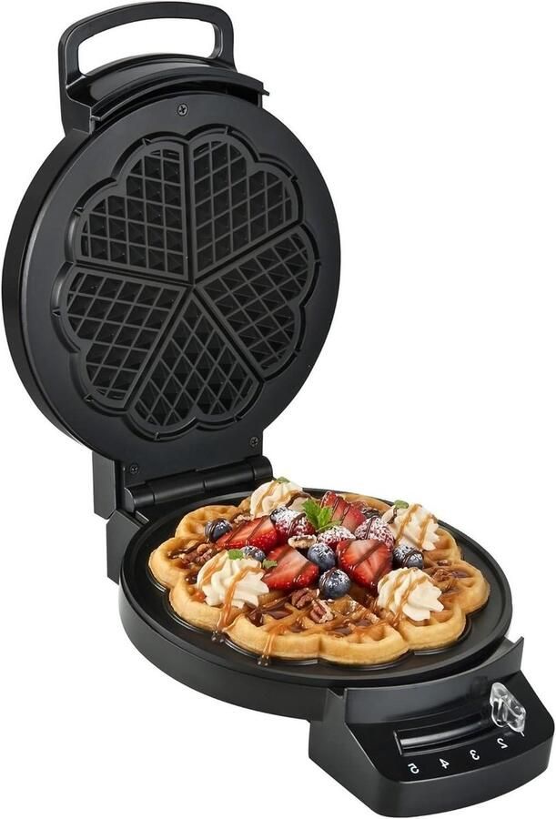 Wafelmaker Bakplaat Lekkere Wafels Maken Instelbare Thermostaat 1200 Watt Zwart - Foto 1