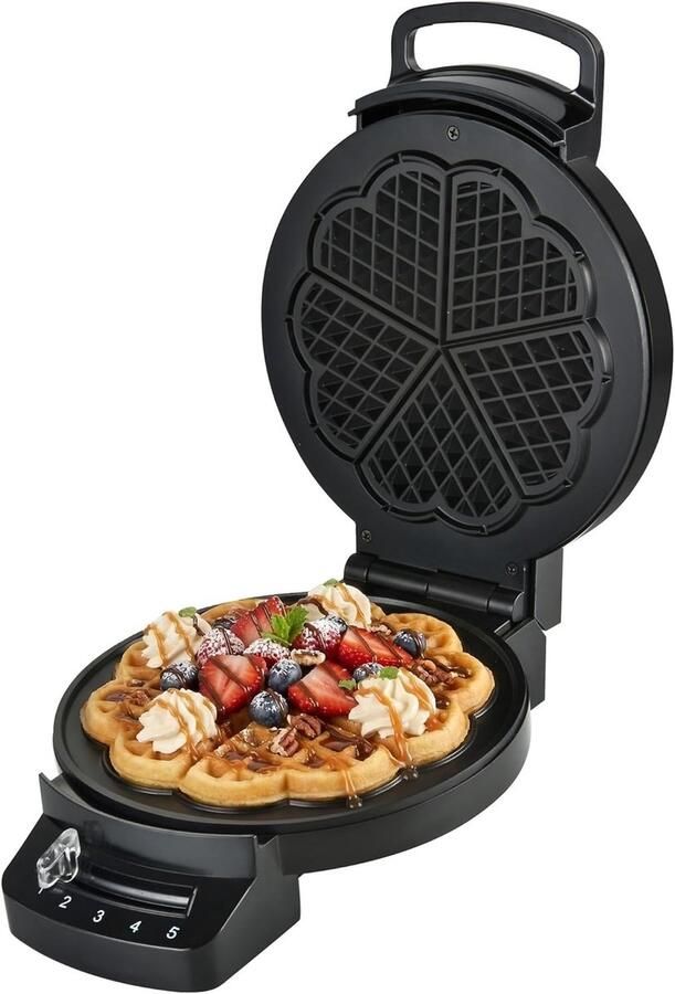 Wafelmaker Bakplaat Lekkere Wafels Maken Instelbare Thermostaat 1200 Watt Zwart