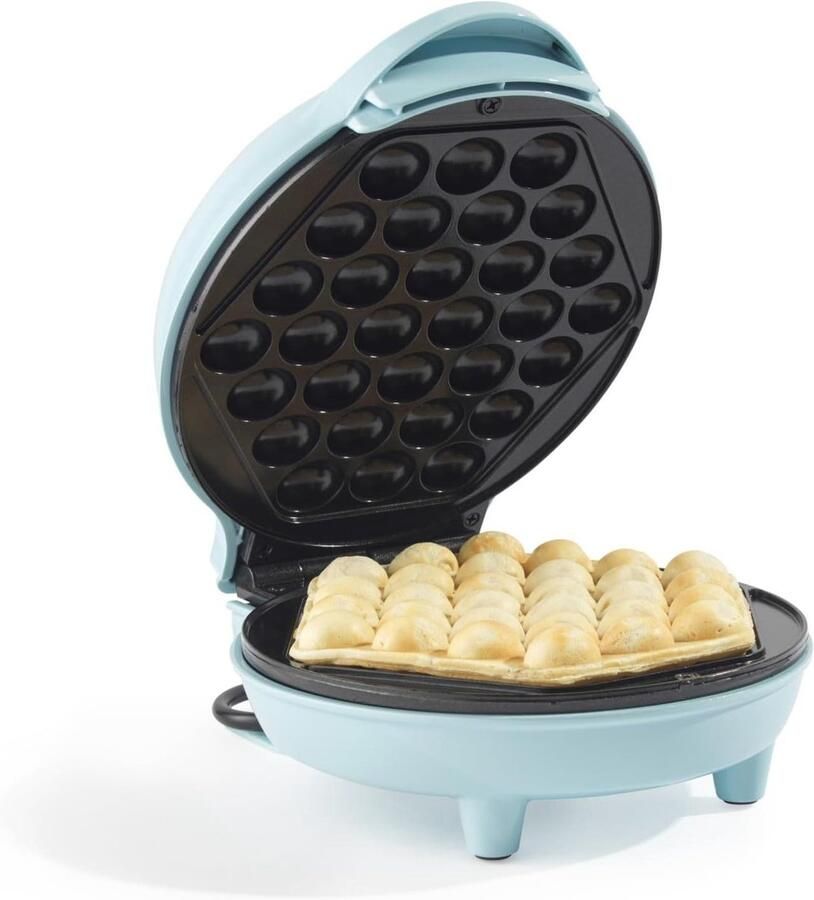 Wafelmaker Bubbelwafels Maken Zoete Snacks PFAS-vrije Antiaanbaklaag 18 cm Blauw