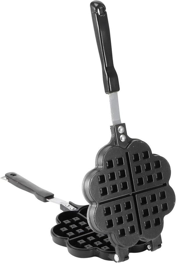Wafelmaker Dubbelzijdig Wafelijzer Keuken Lekkere Wafels Maken Efficiënte Warmteopslag 36 x 15 x 4 cm Zwart