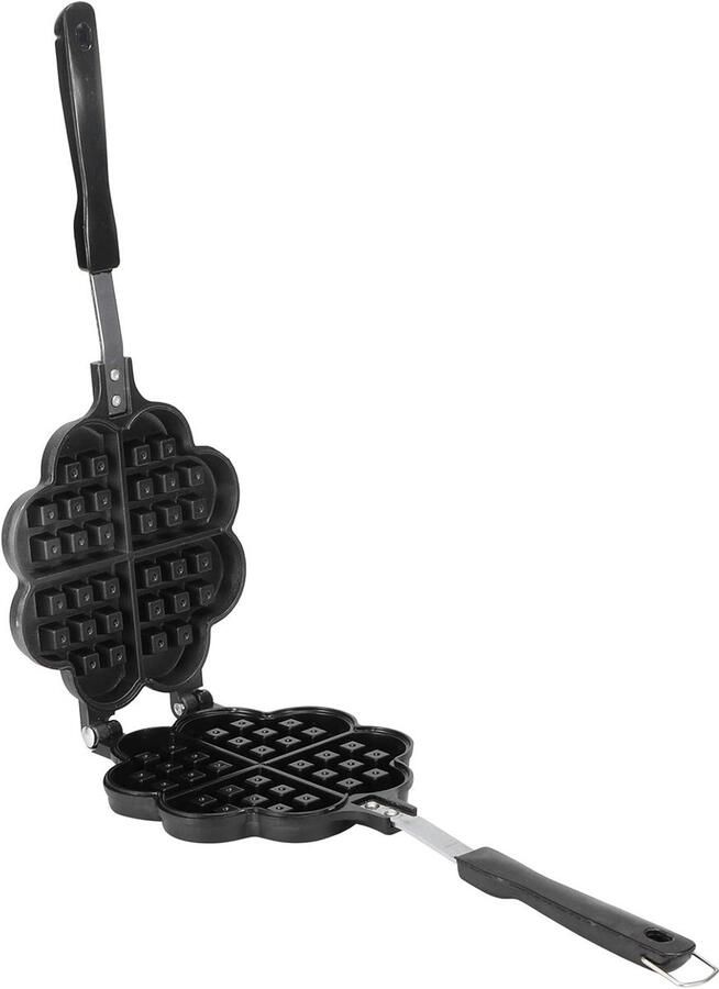 Wafelmaker Gasfornuis Keukenaccessoire Bakplaat Snelle Wafels Maken Dubbelzijdig Ontwerp 35x14cm Zwart