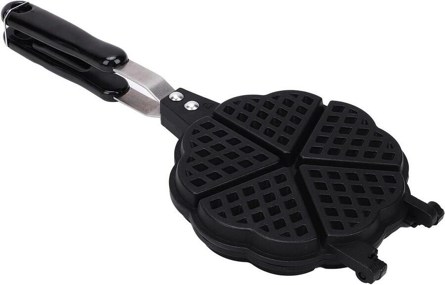 Wafelmaker Hartvorm Wafelijzer Pan Ontbijt Maken Compact Lichtgewicht 16x36cm Grijs